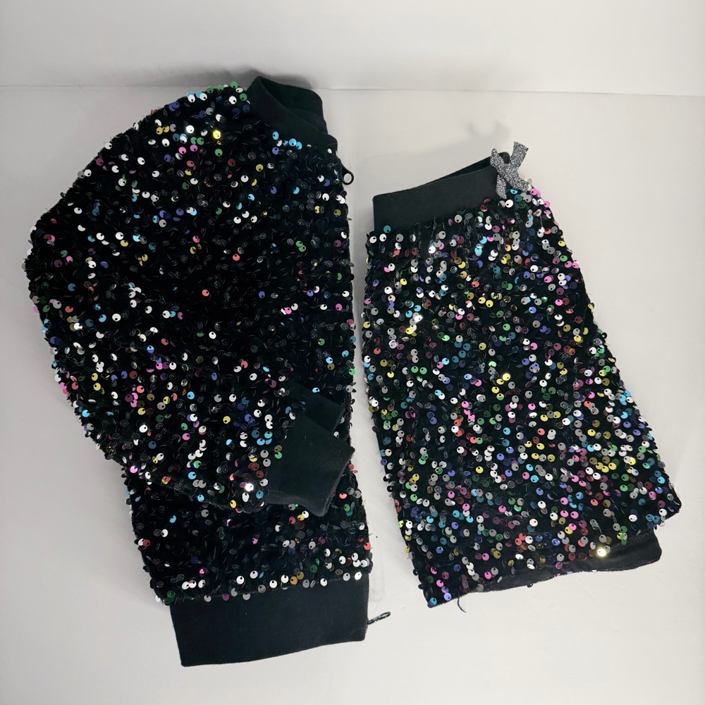 Rockets of Awesome Girls Sequin Bomber Jacket & Skirt Set Size 5